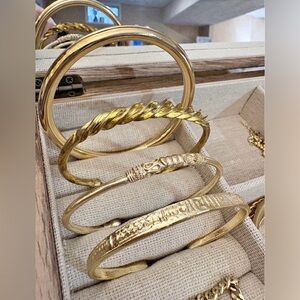 Elegant Gold-Tone Bangle Set